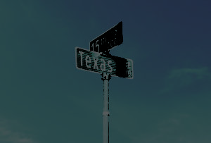 15th and Texas dark street sign